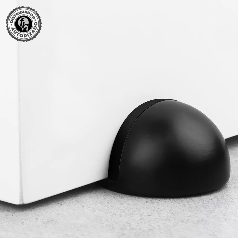 Tope Media Luna Para Puerta Negro Mate Con Tornillos