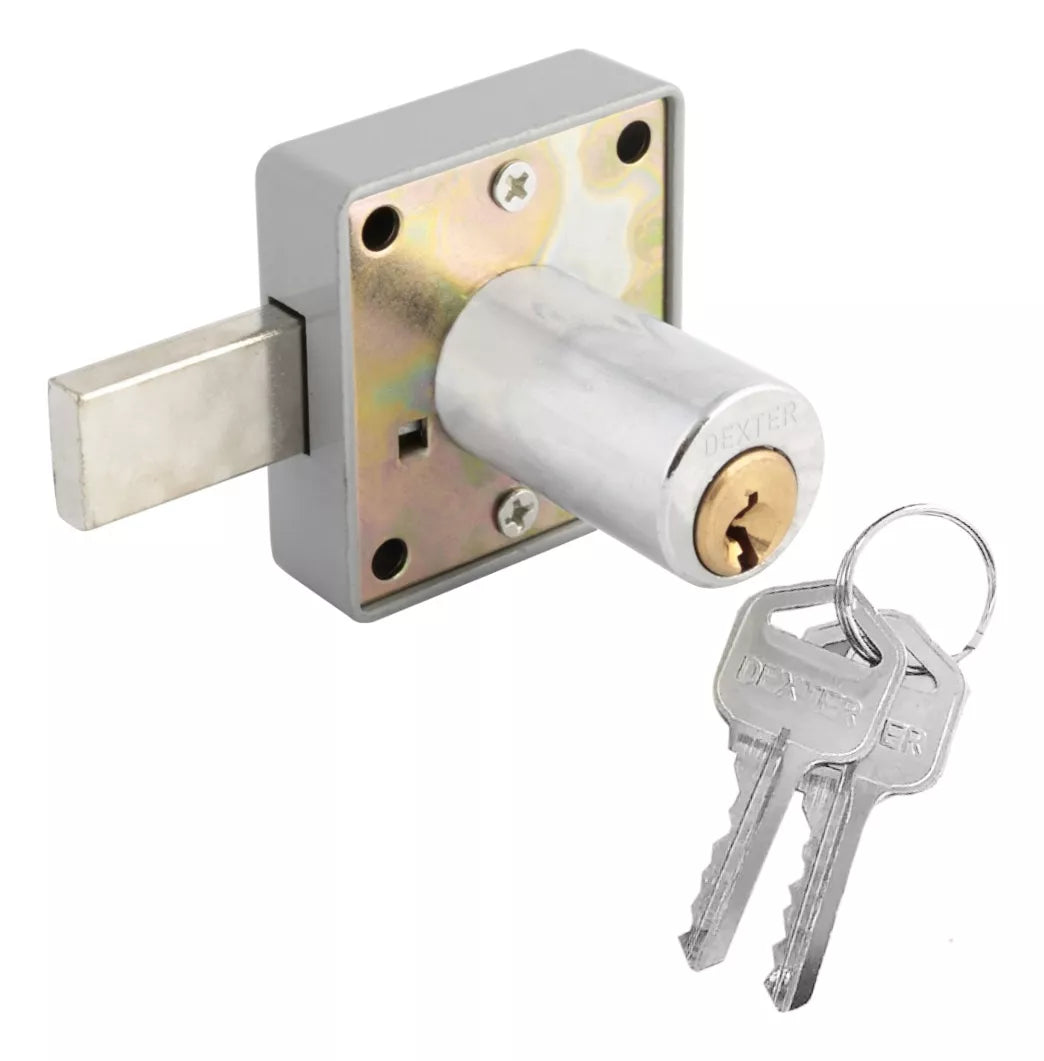 Cerradura Para Mueble 6495 Cañón Largo Cromo Dexter