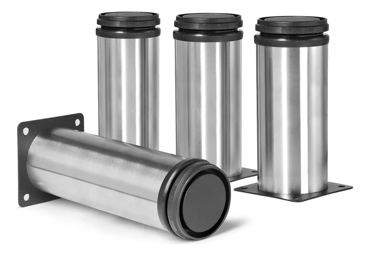 Pata Para Sofá y Muebles Regulable Redonda Acero Cromo 15-16 cm Con Tornillos