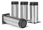 Pata Para Sofá y Muebles Regulable Redonda Acero Cromo 15-16 cm Con Tornillos