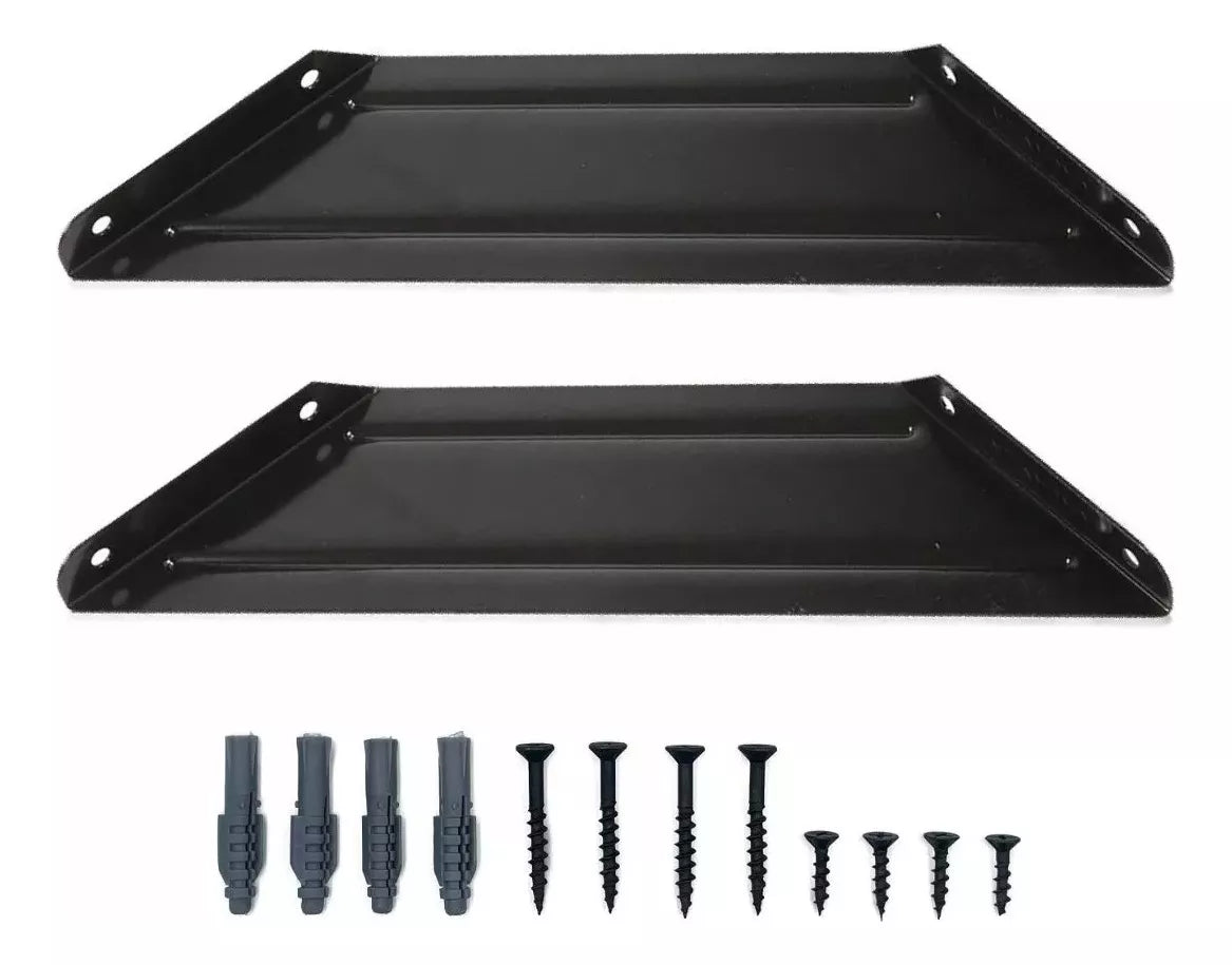 Repisa Estantería Melamina Wengue 40x30 cm Soporte Negro Minimalista Moderna