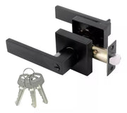 Cerradura Manija Cuadrada Puerta Recámara Negro Mate 65182 Dexter