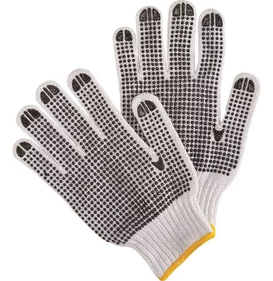 Guantes De Trabajo Tela Con Puntos Antideslizantes Negro