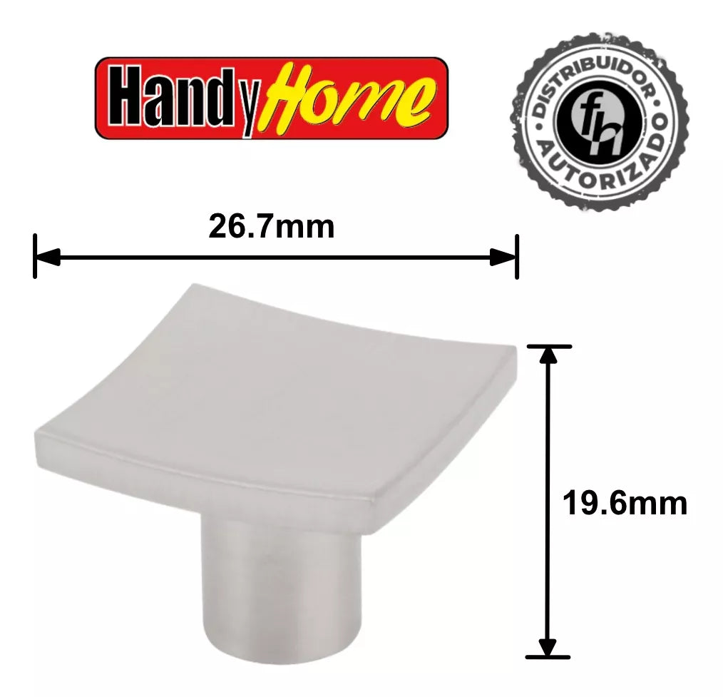 Jaladera De Botón Níquel Satinado Gante Handy Home