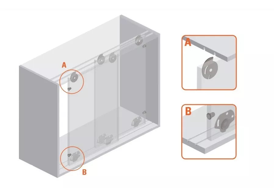 Sistema Corredizo Para Puerta De Mueble D-25 Ducasse