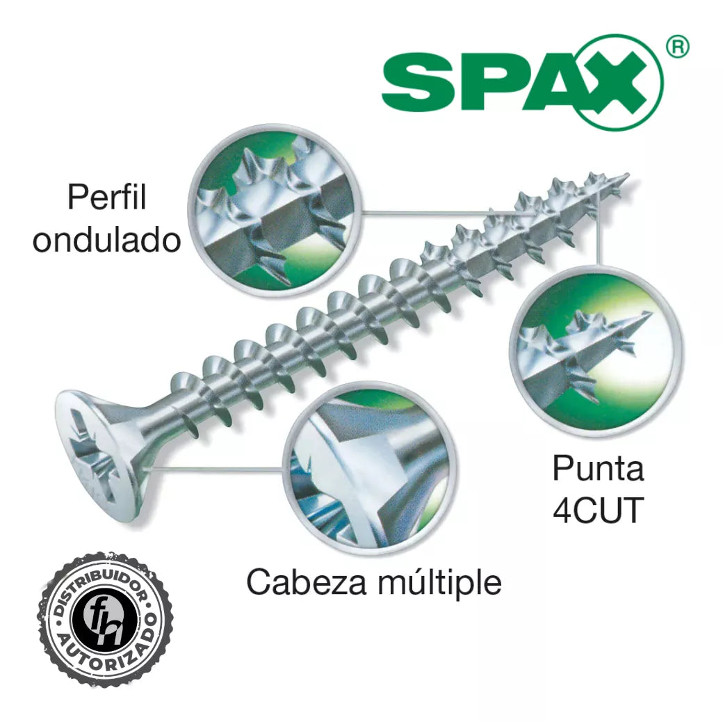 Tornillos Spax Madera 4x25 mm Cuerda Corrida