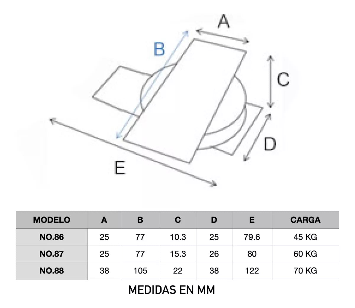 Molinete Embalado No. 88 Para Puertas 64 mm Galvanizado