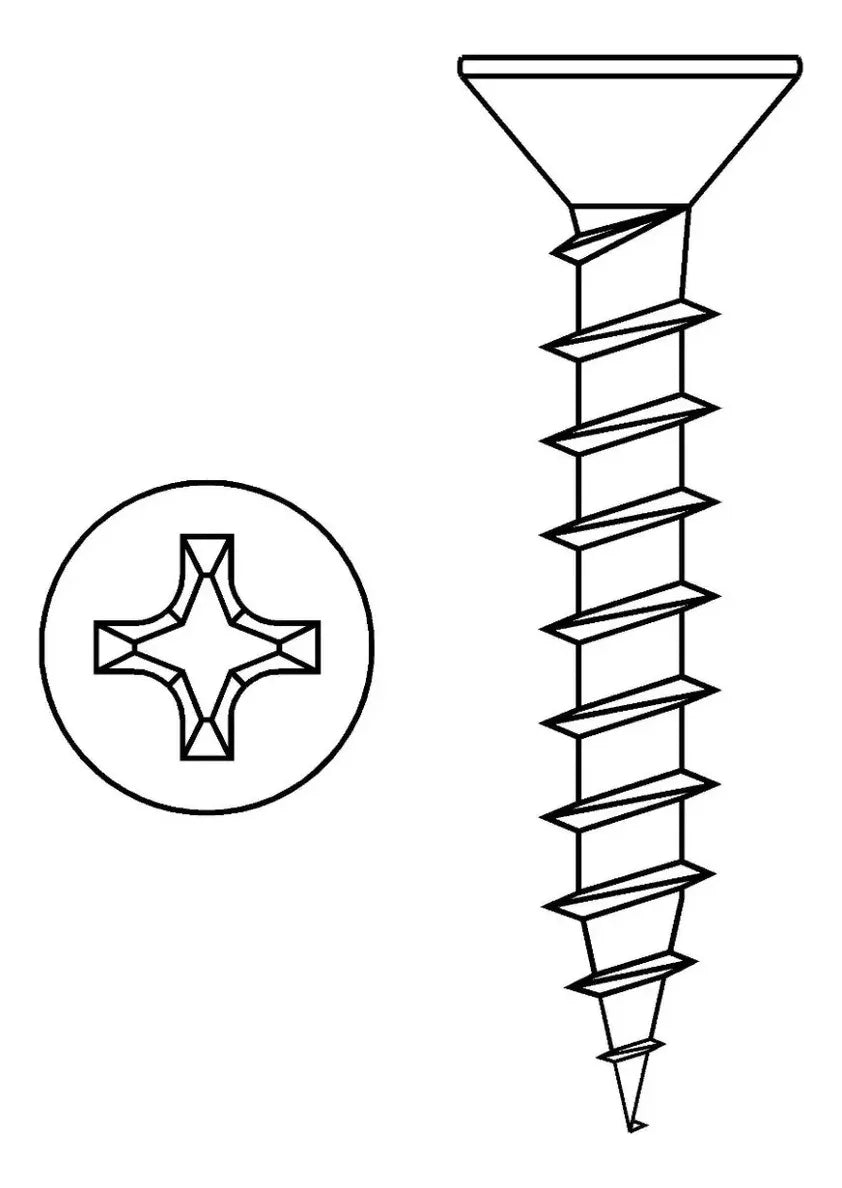 Tornillo Para Madera Aglomerado Negro 10x1'' Cruz Plana