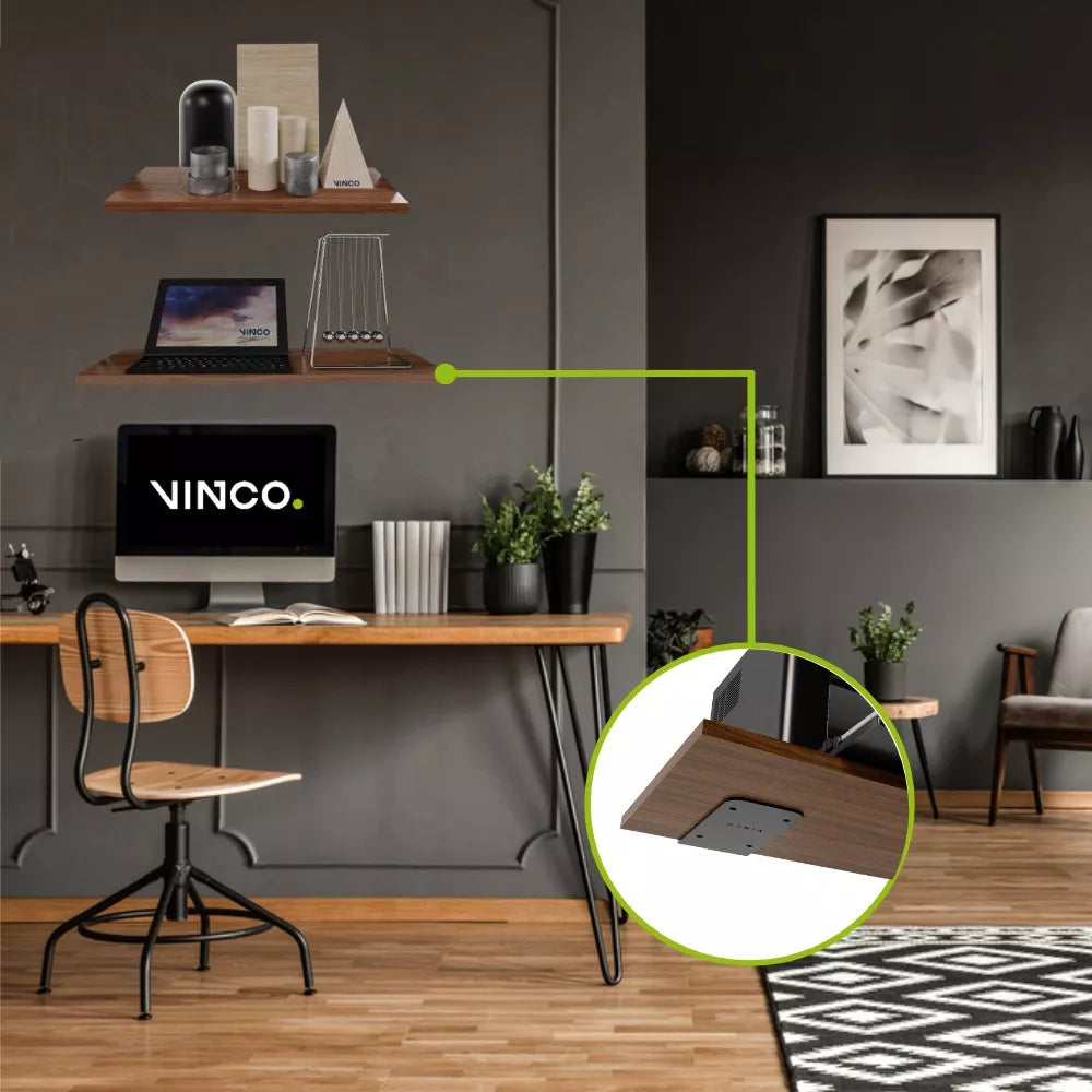 Soporte Oculto Negro Para Repisa Estante Flotante 2 Piezas