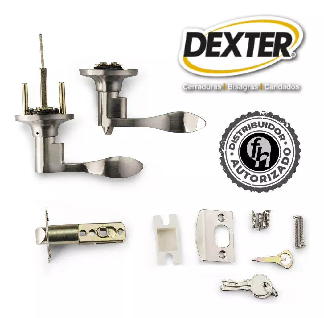 Cerradura Mercurio Níquel Satinado Puerta Recámara 5820 Dexter