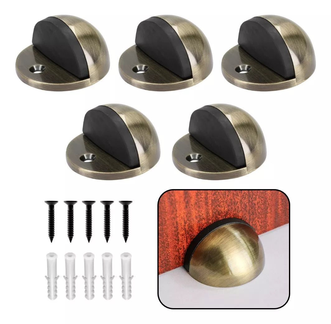 Tope Media Luna Para Puerta Latón Antiguo Con Tornillos