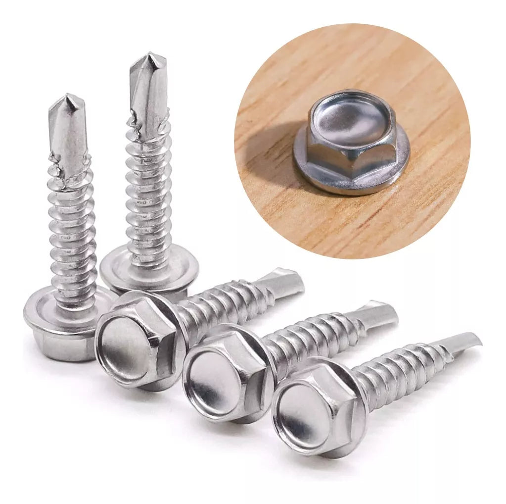 Tornillo Cabeza Hexagonal #14x2 1/2" Punta De Broca