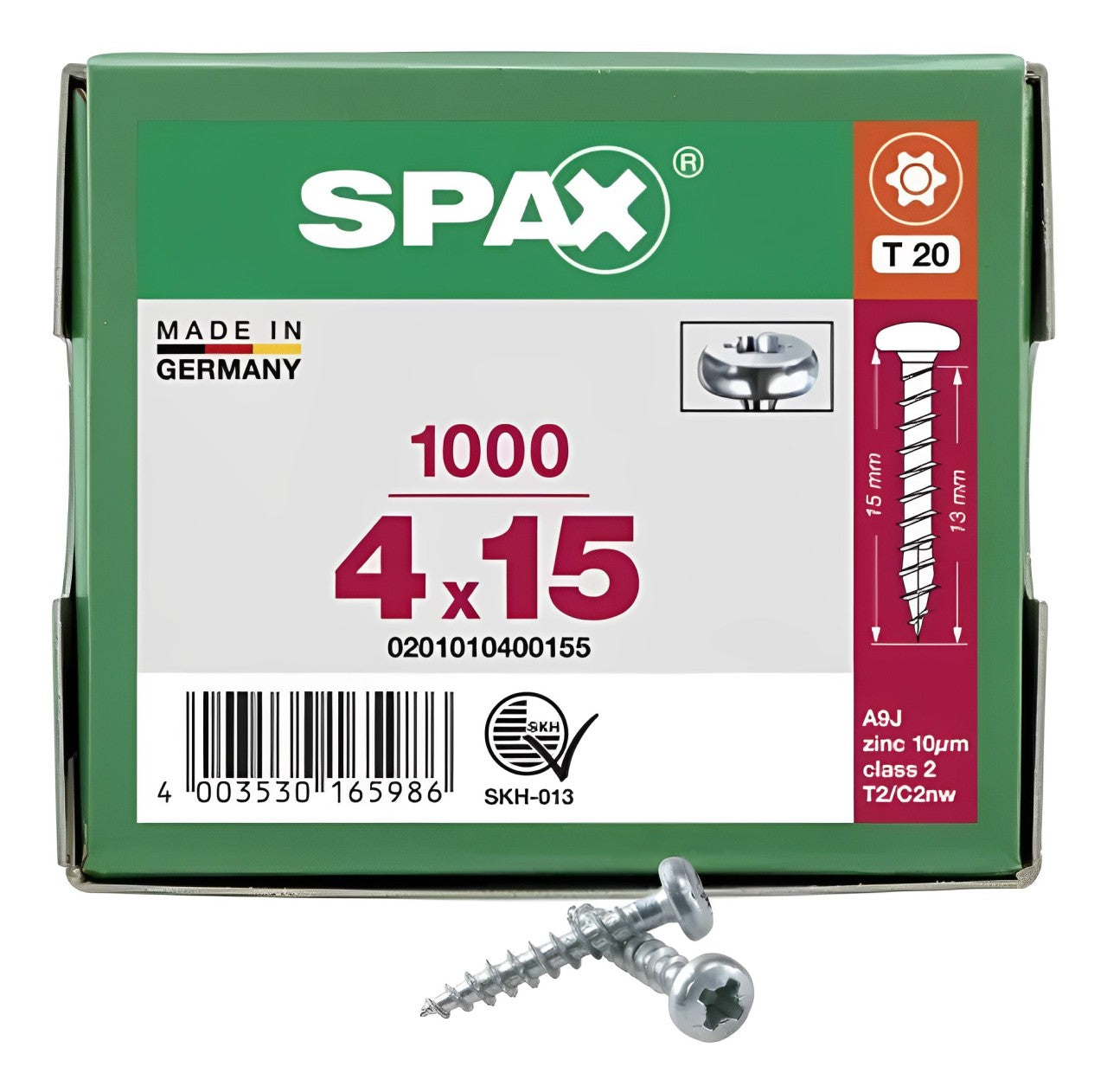 Tornillos Spax 4x15 mm Fijar Herraje Cabeza Redonda 1000 Piezas