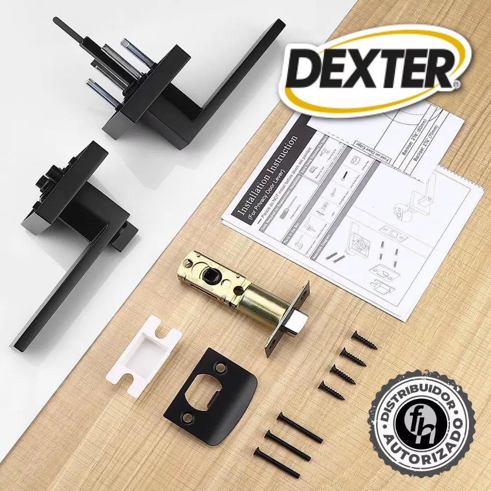 Cerradura Manija Cuadrada Baño Negro Mate 65192 Dexter