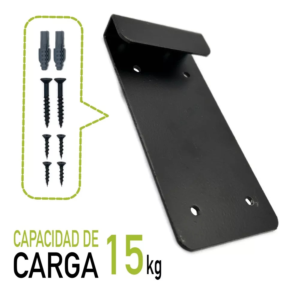 Repisa Flotante 40x20 cm Melamina Negro Estante Minimalista Moderno