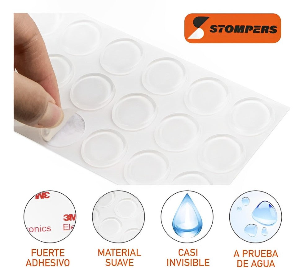 Tope Protector Silicona Adhesivo Redondo S8 Antigolpe