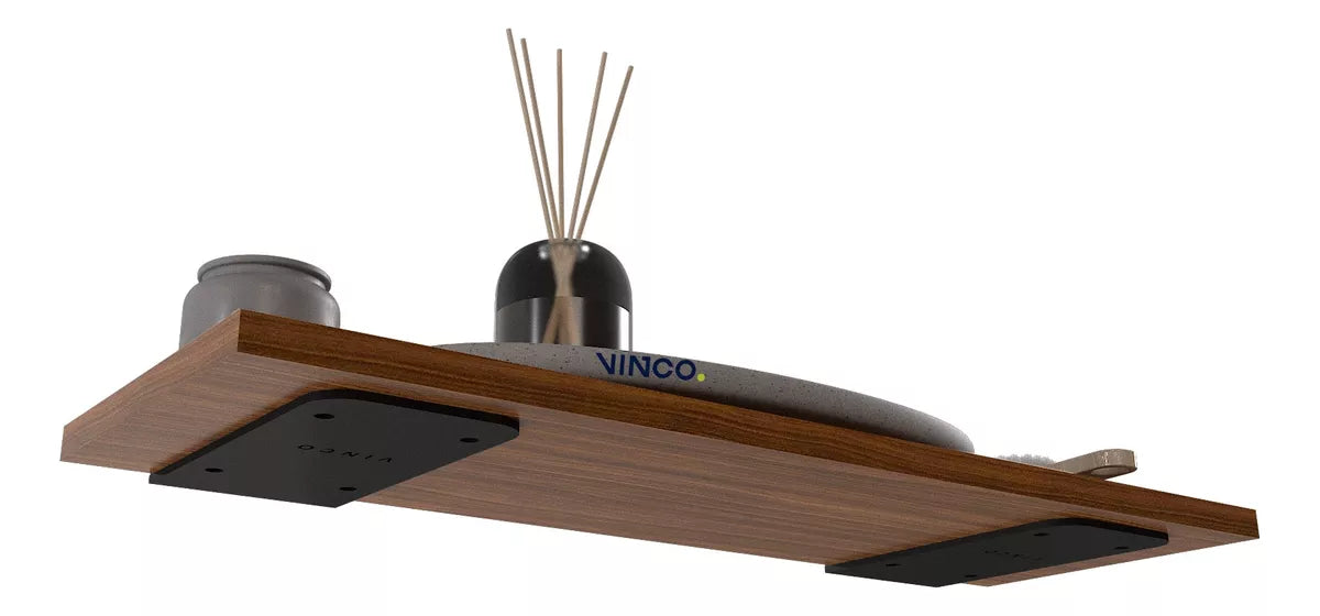 Repisa Flotante 20x60 cm Nogal Soporte Oculto Reforzado Minimalista