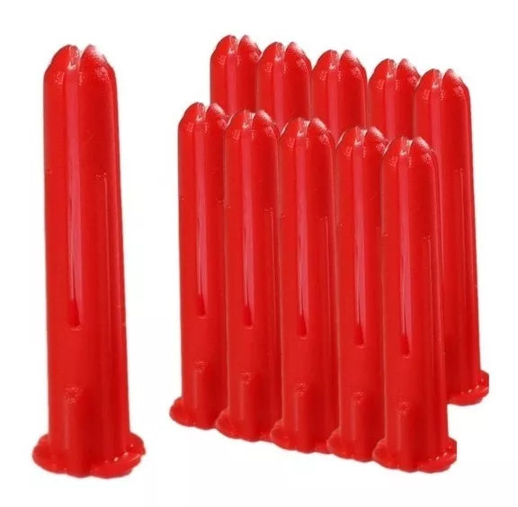Taquete de Plastico Concreto Tipo Thorsman Thr 1/4'' Rojo 100 Piezas