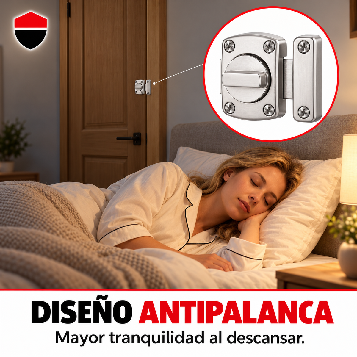 Pasador Cerrojo Giratorio De Seguridad Bidireccional 180° Níquel Con Tornillos