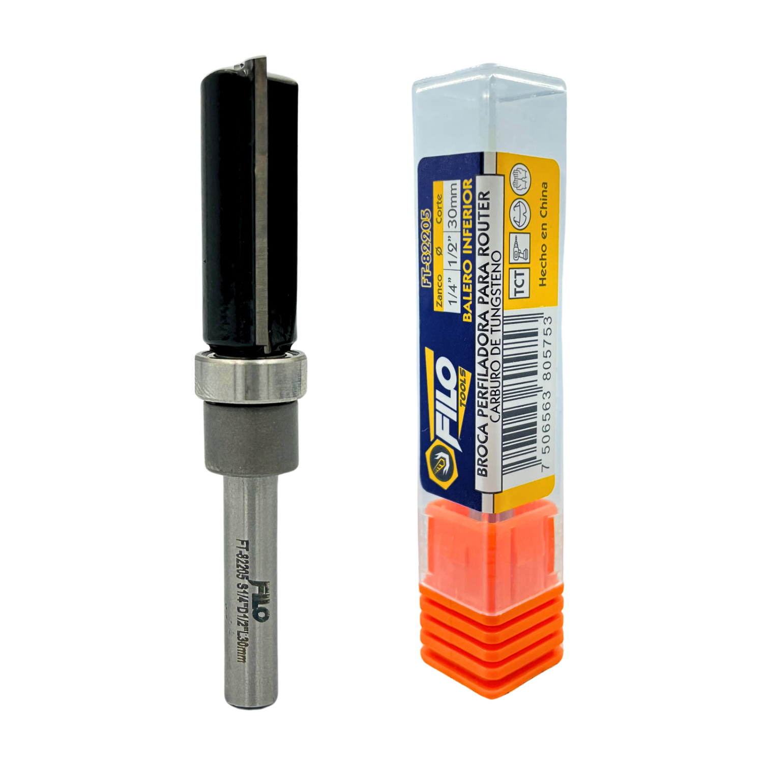 Broca Perfiladora Para Router 1/2x1/4" Balero Inferior Corte 30 mm