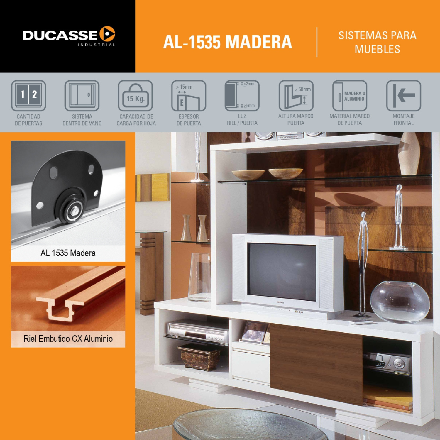 Sistema Para Mueble AL-1535 Para Madera Ducasse