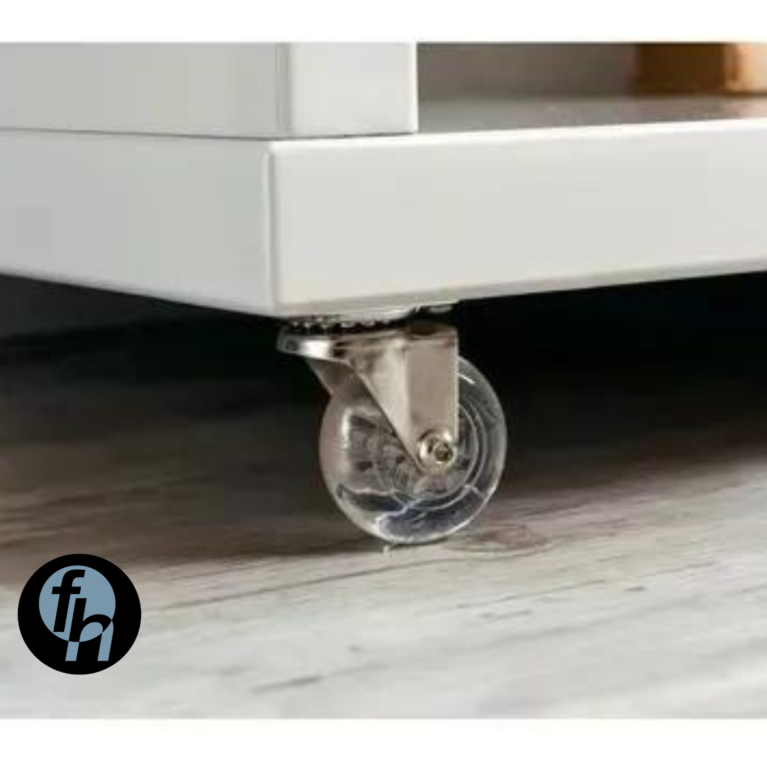 Rodaja Giratoria Transparente Sin Freno Base Metálica 4 Piezas