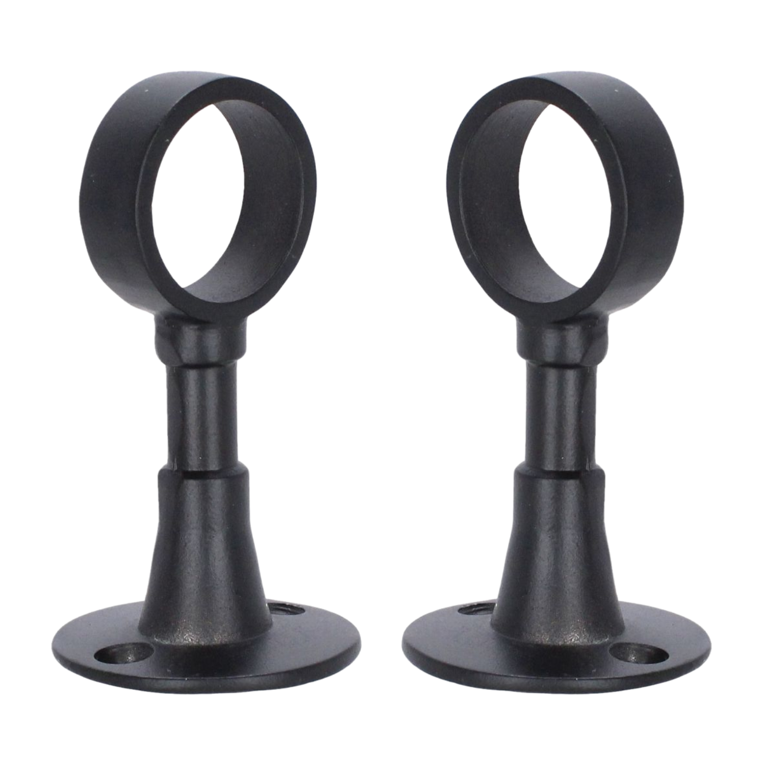 Soporte Central Negro Mate Zamak Tubo Redondo 1"