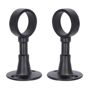 Soporte Central Negro Mate Zamak Tubo Redondo 1"