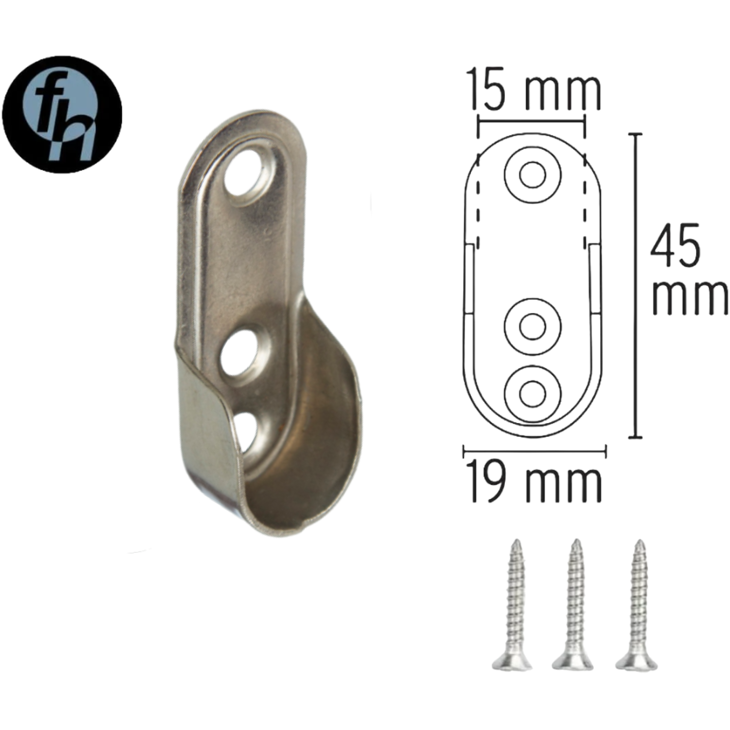 Brida Para Tubo Closet Ovalado Acero Con Tornillos FH