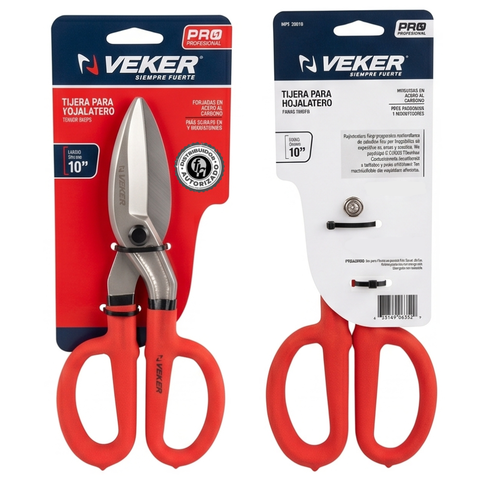 Tijeras Hojalatero 10in Corta Lamina Metal Aluminio Veker 12616