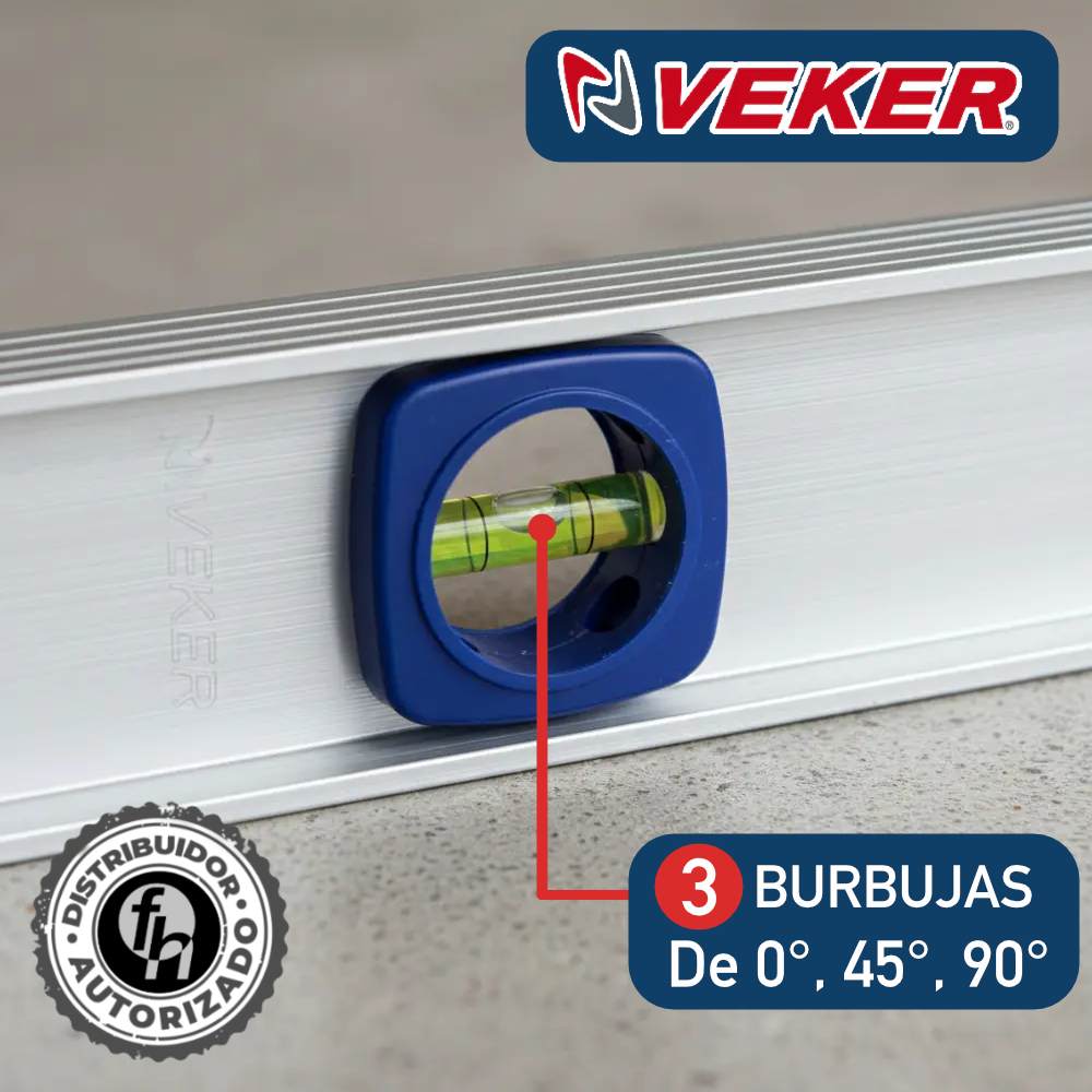 Nivel Aluminio Home 3 Gotas 18 Pulgadas Veker 12364