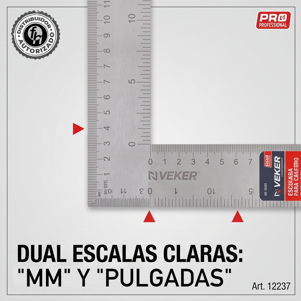 Escuadra 16x24 De Acero Para Cantero 90 Grados Veker 12237