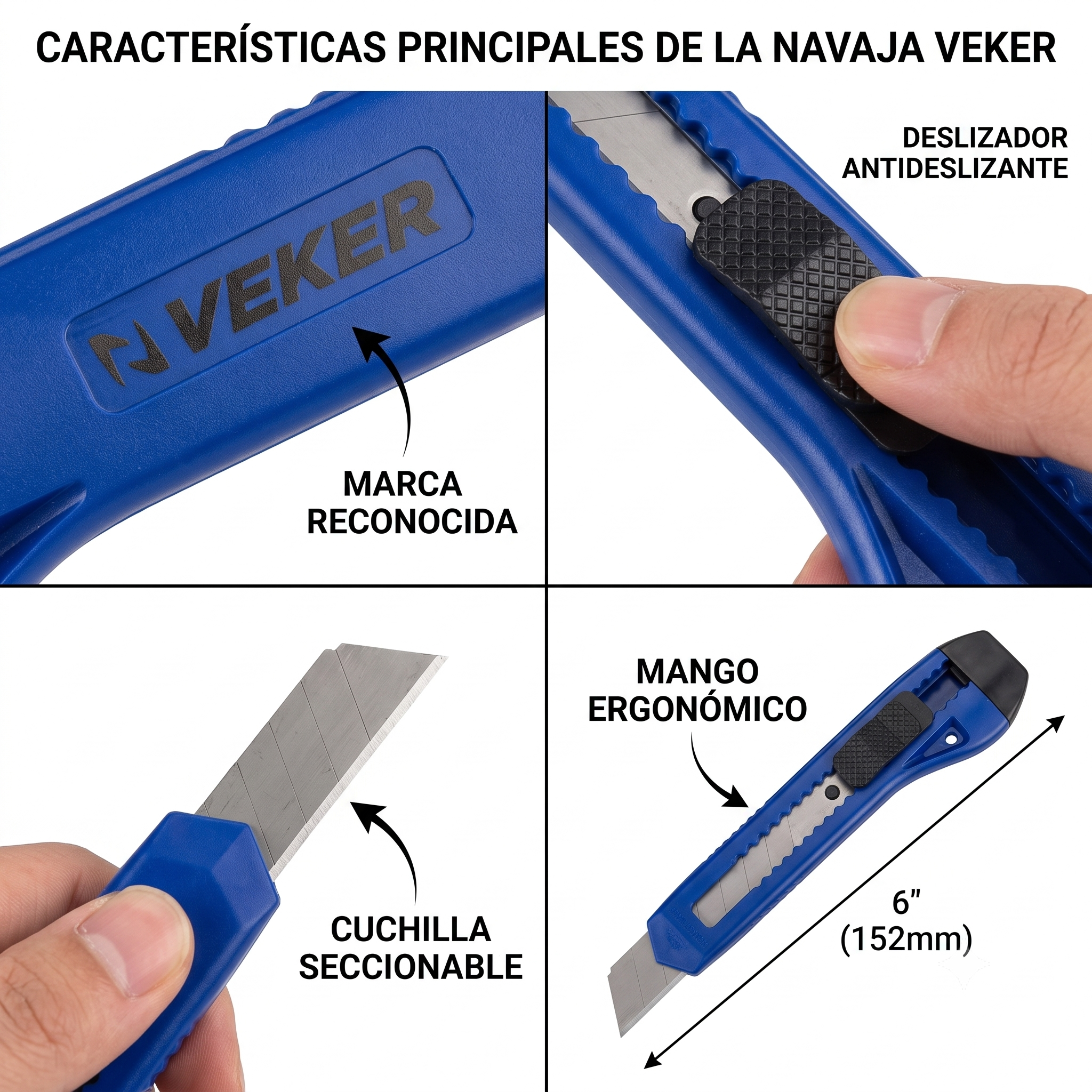 Cutter Navaja Retractil Segmentada 18mm Economico 12200 Veker 1pz