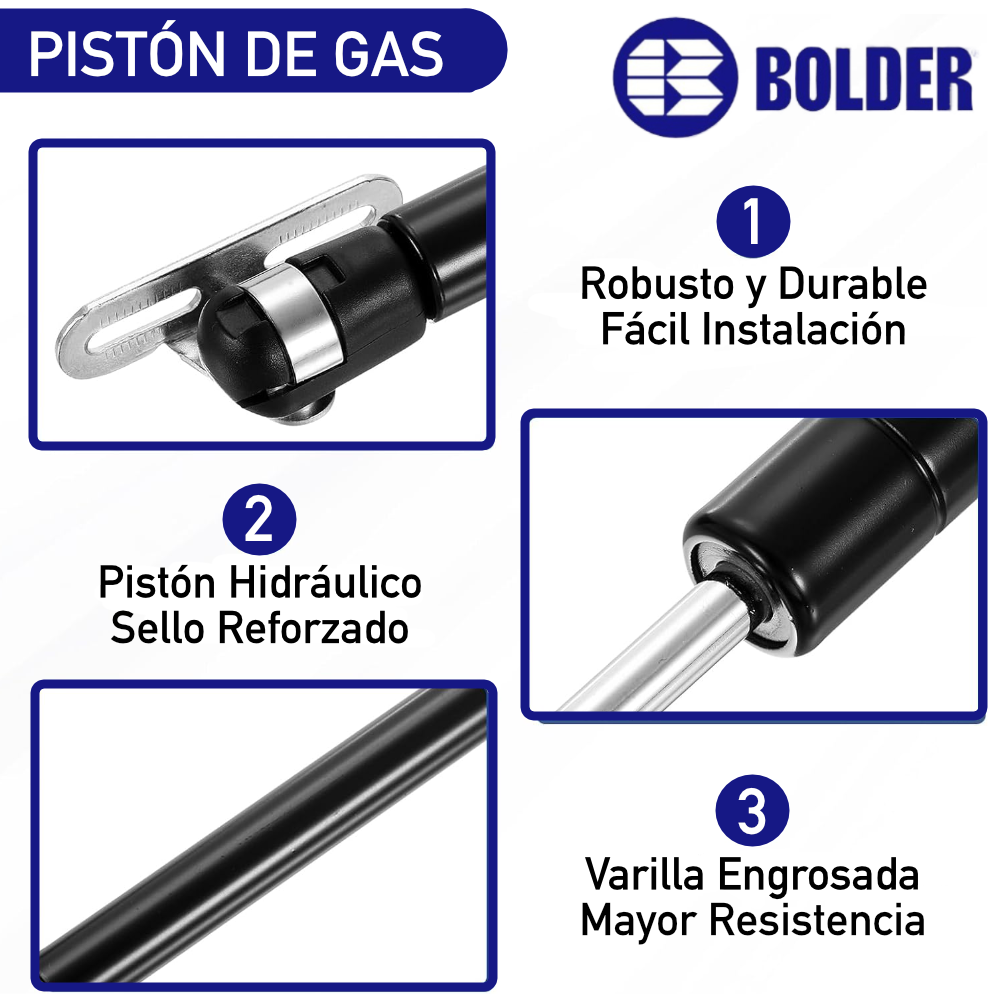 Pistón Elevable De Gas Amortiguador Para Puerta Plegable Negro Mate