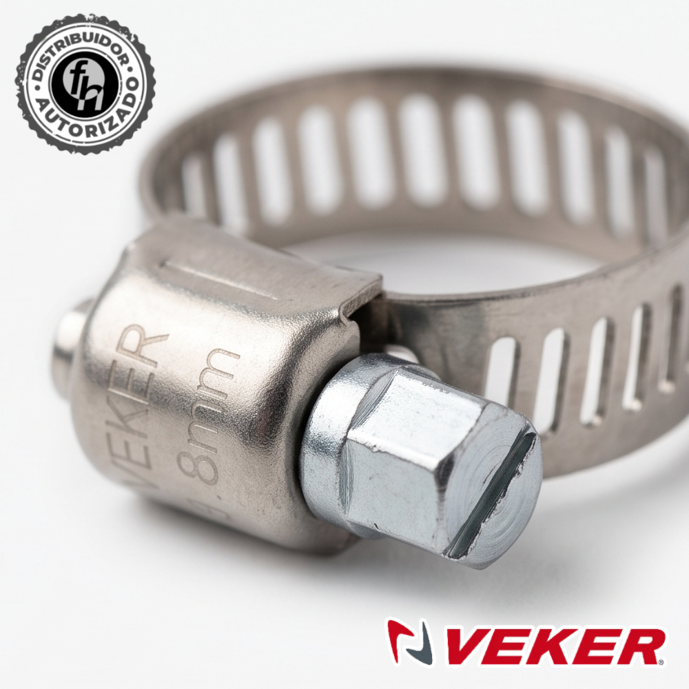 Mini Abrazadera Reforzada 12582 Acero Inox 1/2 - 3/4 Veker 10pzas