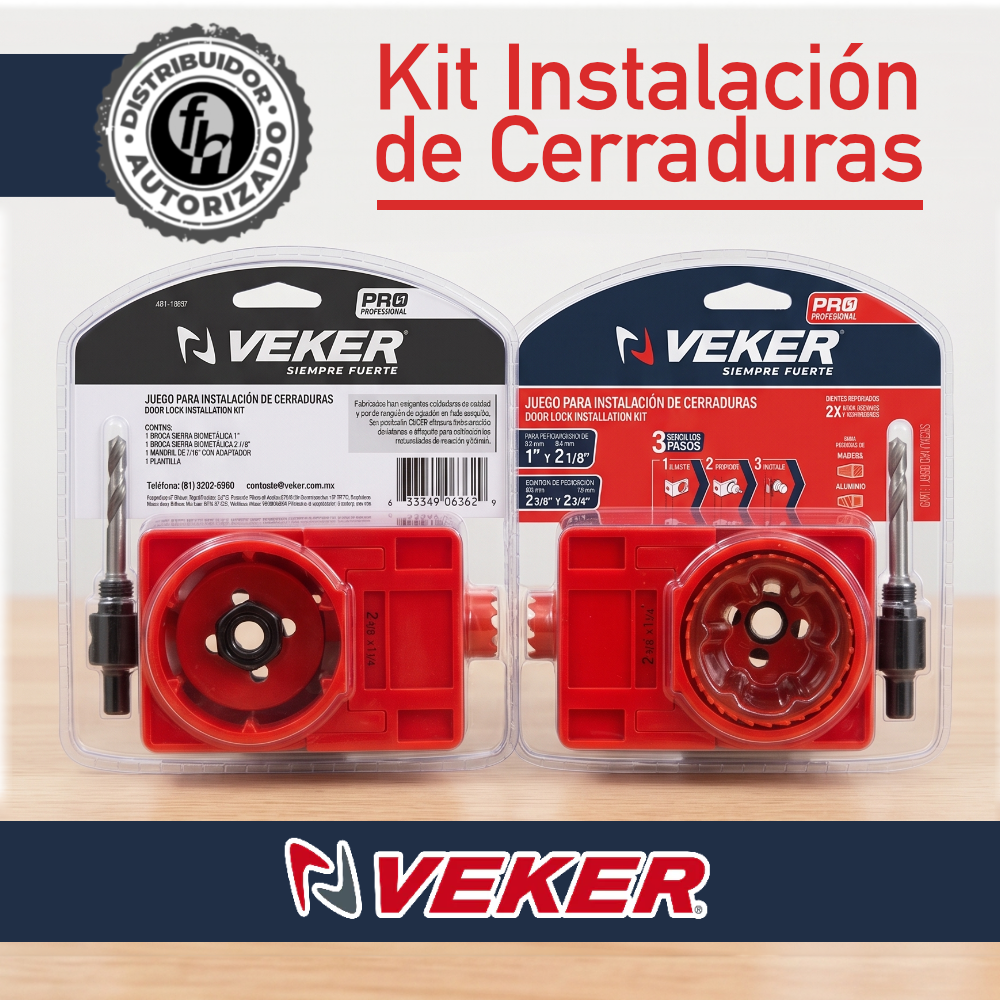 Kit Para Instalar Cerraduras Chapas Ajustable Veker 12637