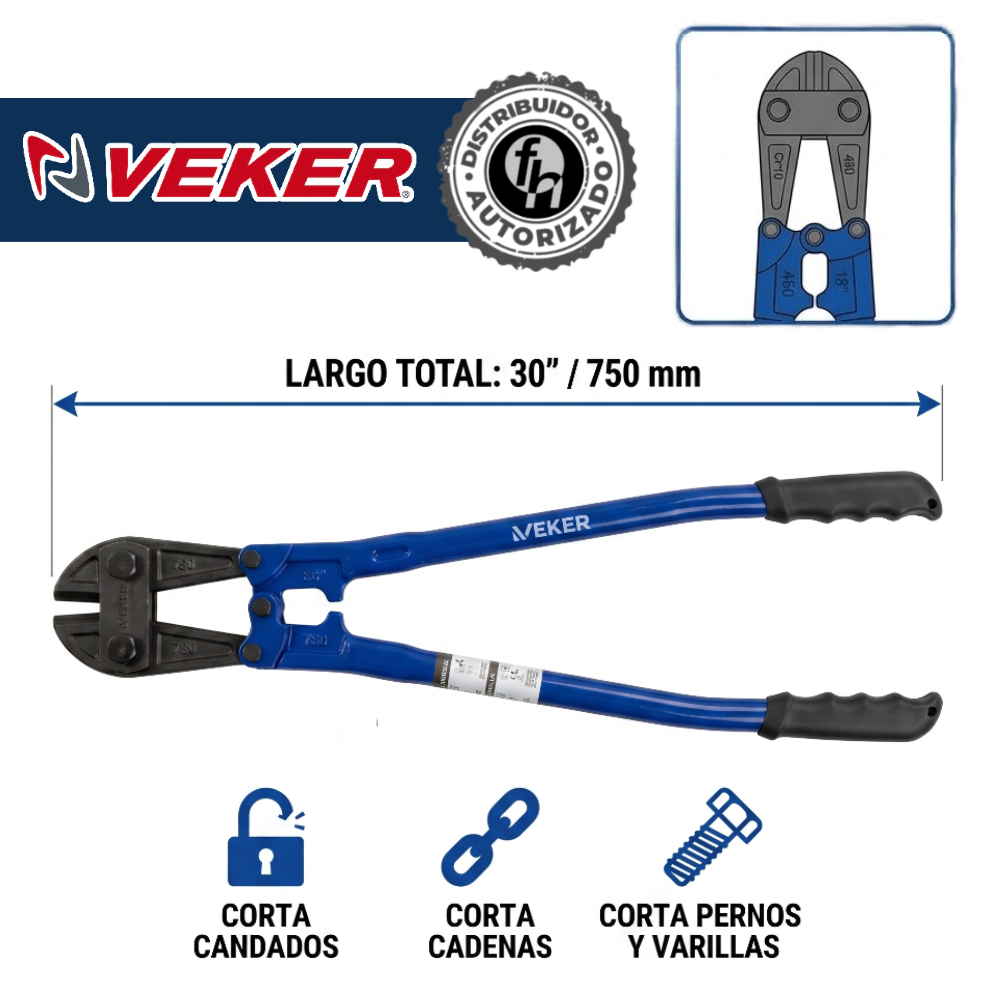Cortaperno Cizalla Profesional 30pulg Uso Rudo Acero 12182