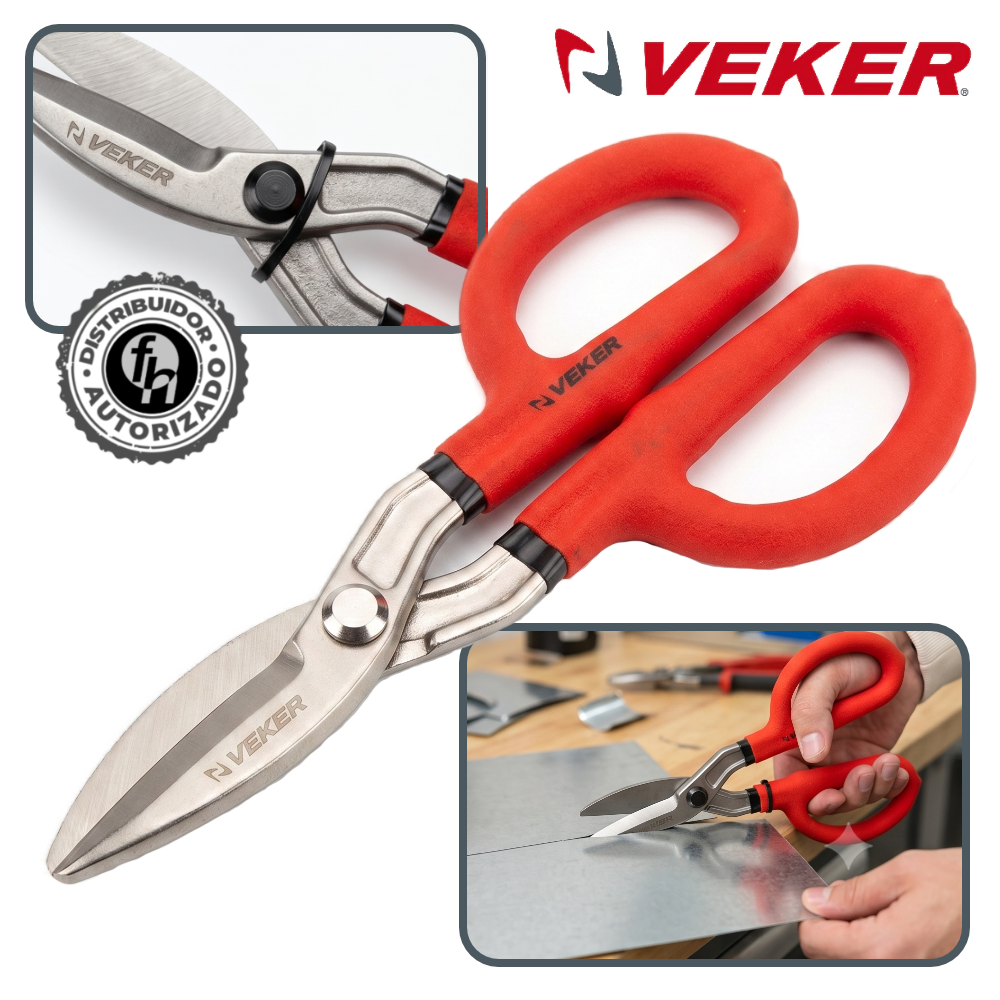 Tijeras Hojalatero 8in Corta Lamina Metal Aluminio Veker 12615