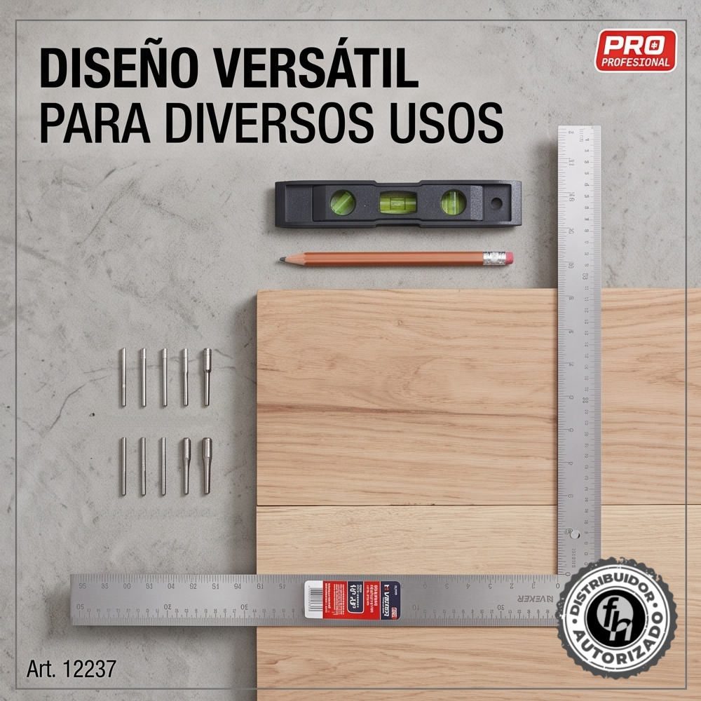 Escuadra 16x24 De Acero Para Cantero 90 Grados Veker 12237
