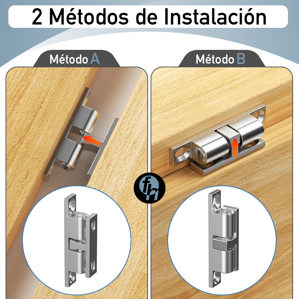 Resbalón Doble Bala Cromo Chico 40mm Broche Para Puertas Con Tornillos