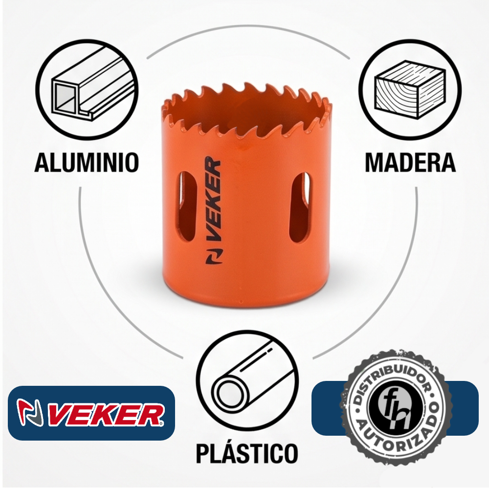 Brocasierra 1-3/4 Bimetálica (44mm) Para Madera Veker 12647