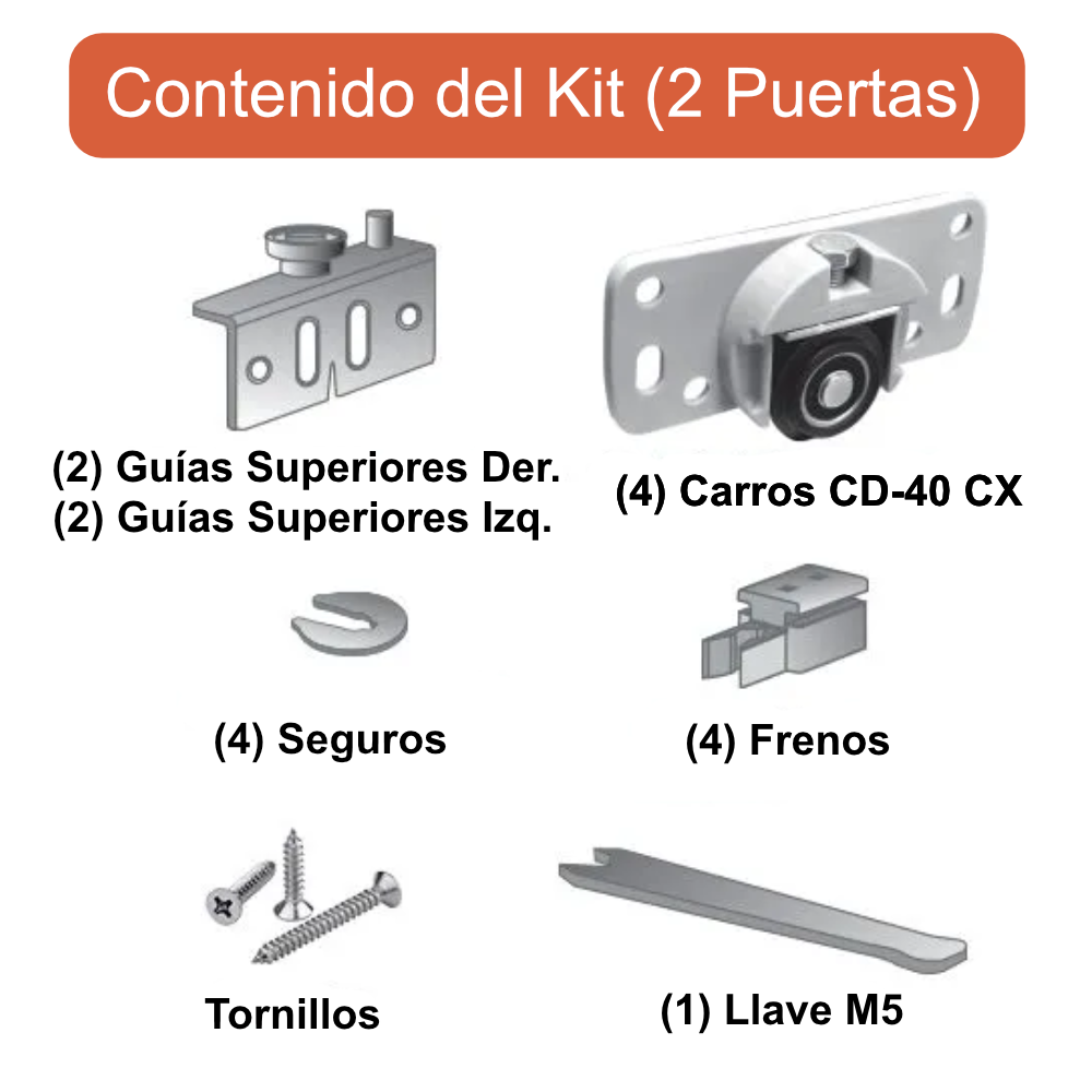 Sistema Para Closet CD40 CX Con Puertas Corredizas Kit Ducasse