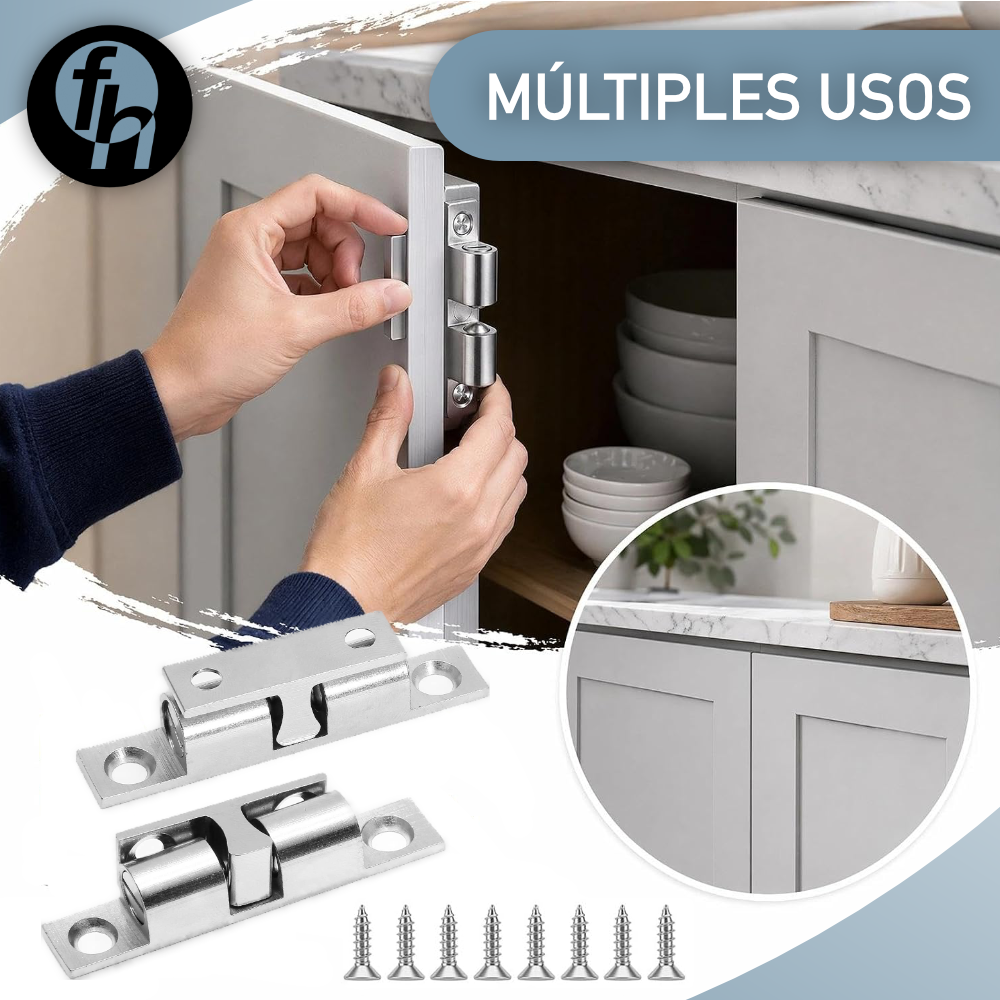 Resbalón Doble Bala Cromo Chico 40mm Broche Para Puertas Con Tornillos