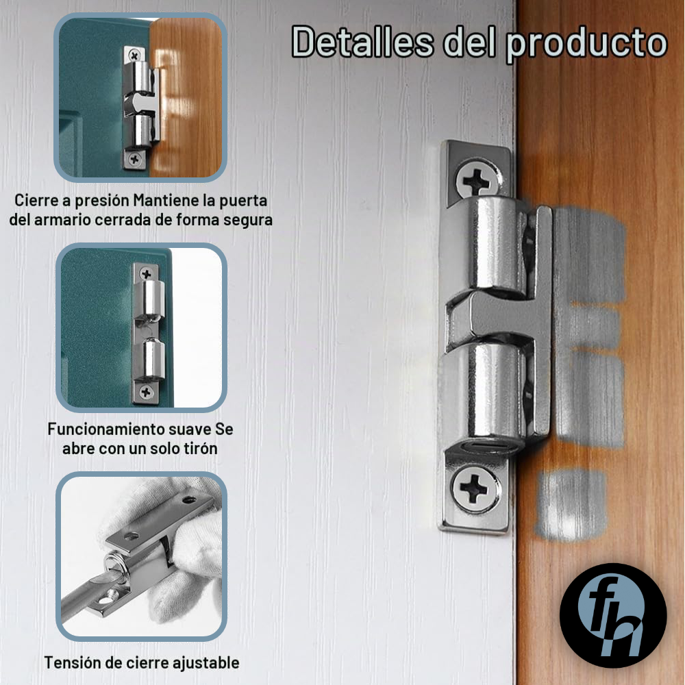 Resbalón Doble Bala Cromo Chico 40mm Broche Para Puertas Con Tornillos