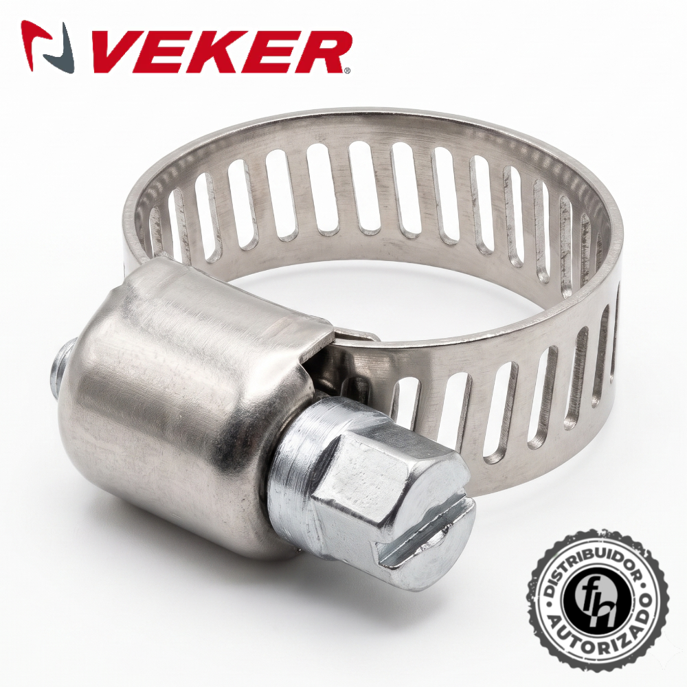 Mini Abrazadera Reforzada 12580 Acero Inox 1/4 - 5/8 Veker 10 pzas