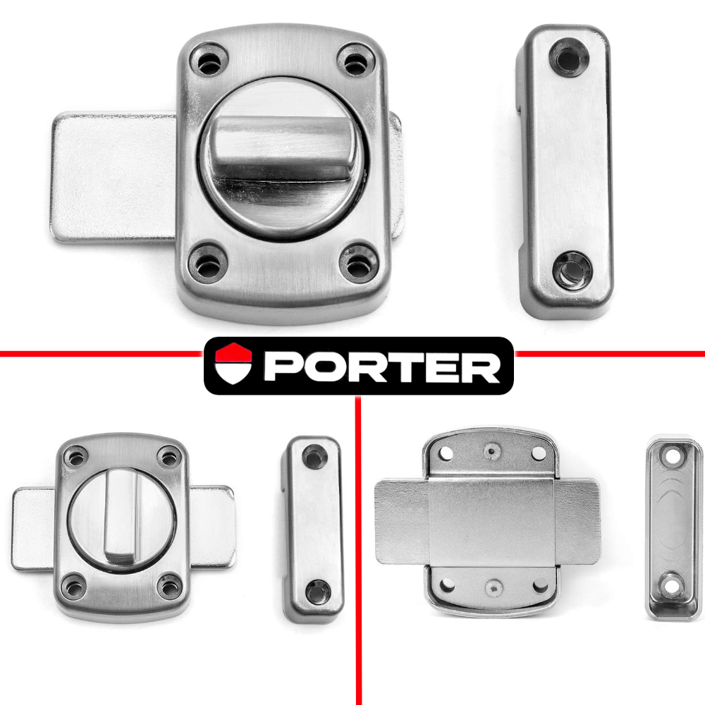 Pasador Cerrojo Giratorio De Seguridad Bidireccional 180° Níquel Con Tornillos
