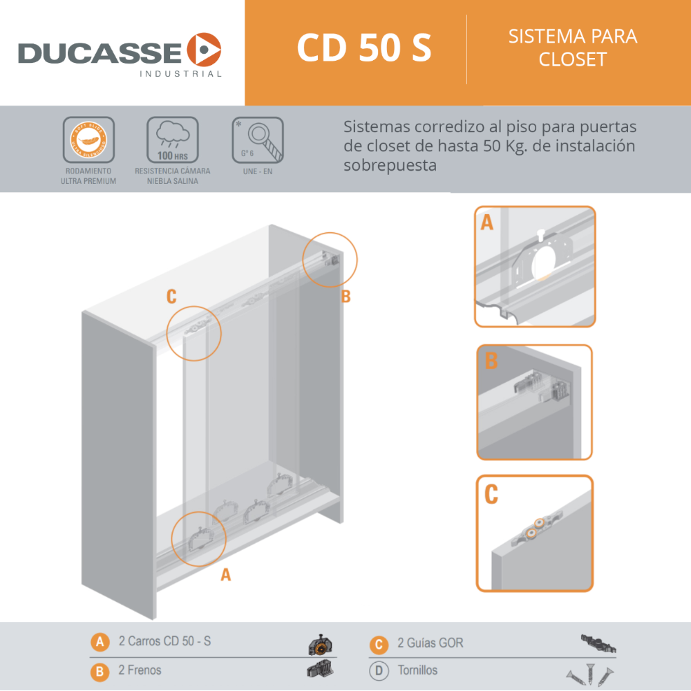 Sistema A Piso Para Closet CD-50 S Ducasse