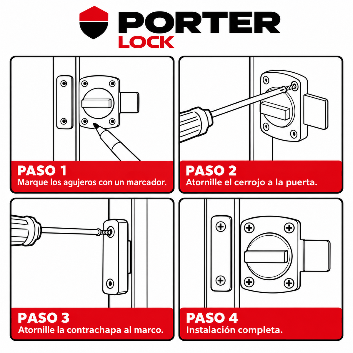 Pasador Cerrojo Giratorio De Seguridad Bidireccional 180° Dorado Con Tornillos