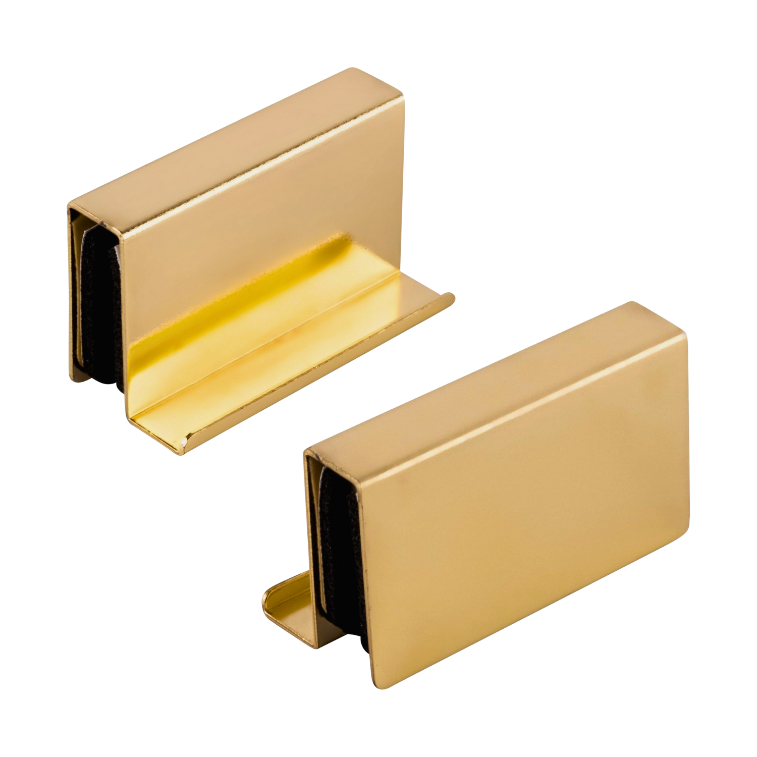 Jaladera Tipo Labio Latón Brillante Rectangular Puerta Cristal