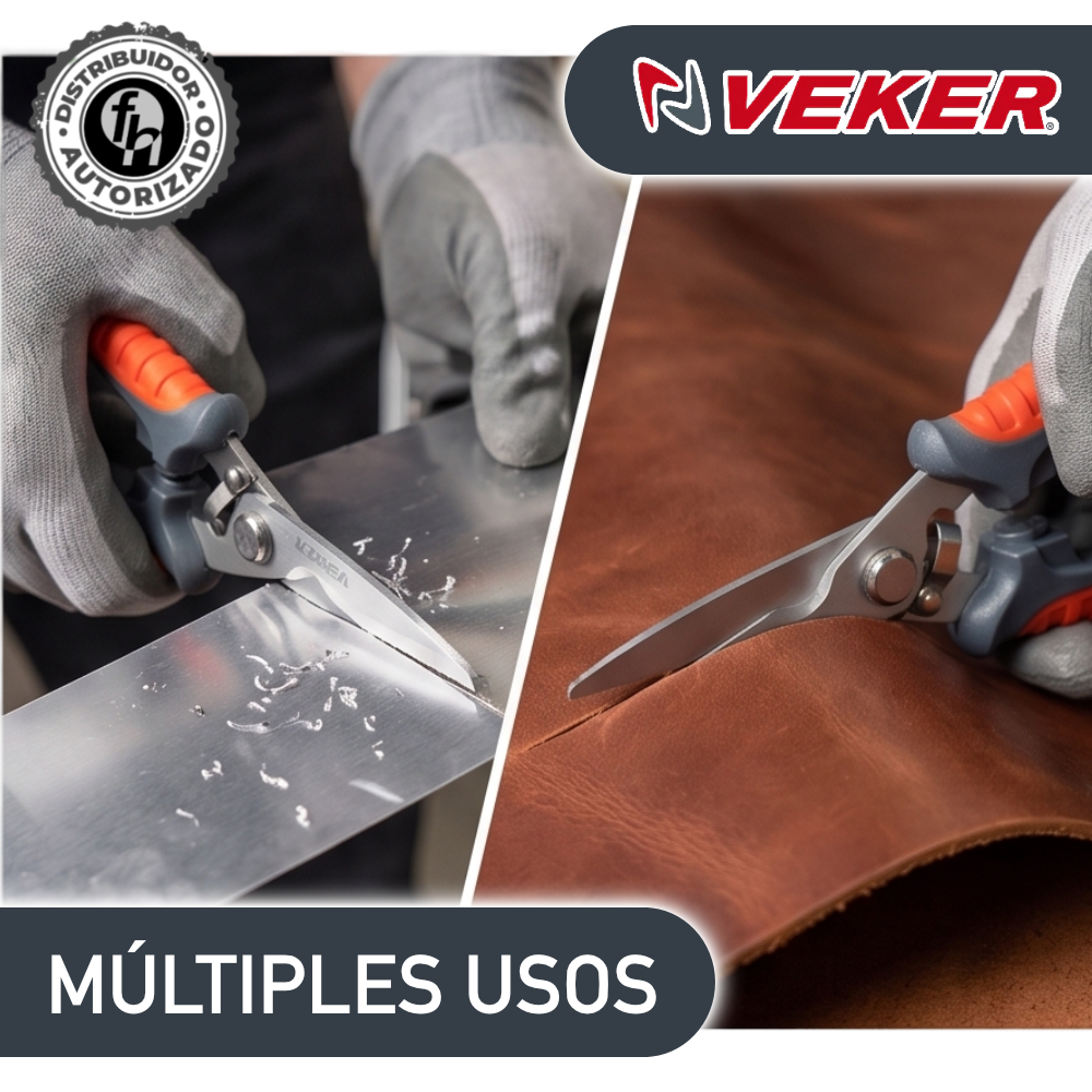 Tijera Multiusos Corte Metal Cuero y Tela 8in Acero Inoxidable 12625